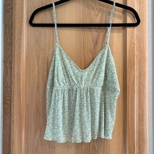 NWT Floral Green Spaghetti Strap Top
